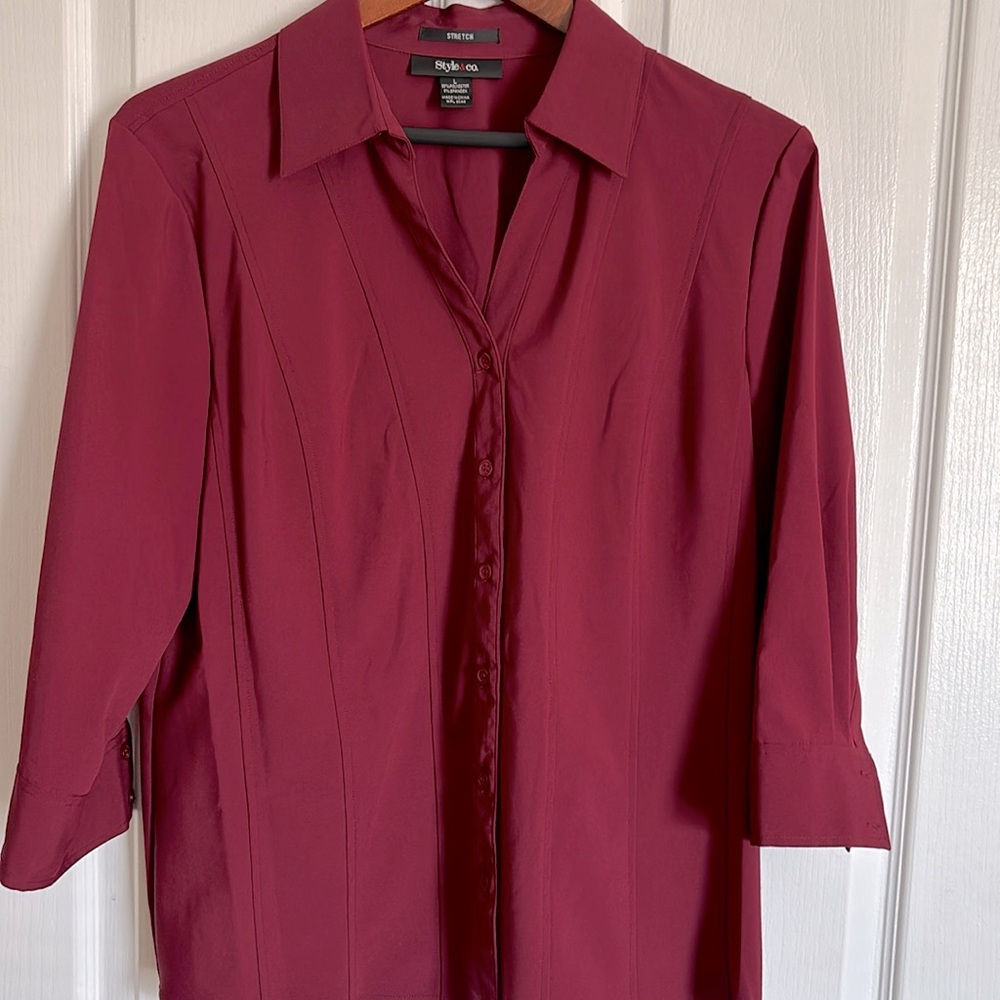 2/$13-EUC Style&Co Stretch blouse, wore once